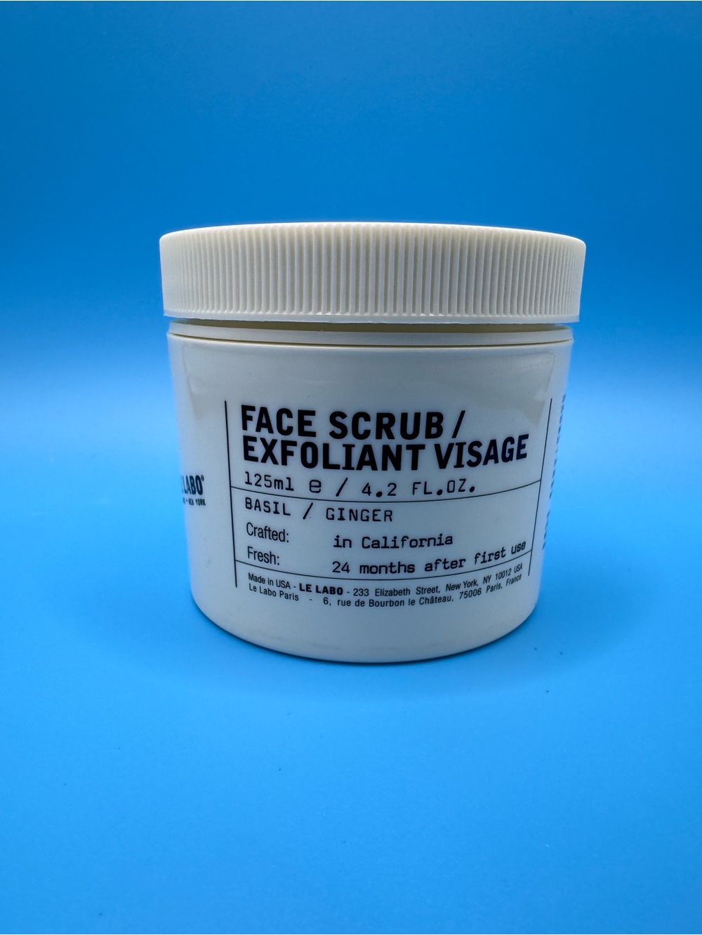 Le Labo Face Scrub Exfoliant Visage Basil/Ginger 125mL / 4.2 Oz.